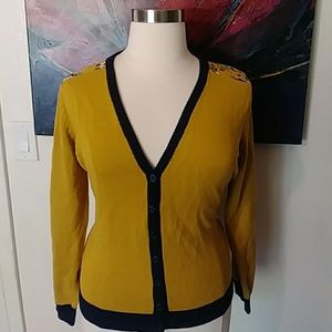 ModCloth Floral Back Vneck Cardigan